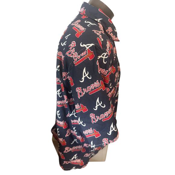 Atlanta Braves Promotional Short Sleeve Mens Large Button Down Shirt - Picture 4 of 4